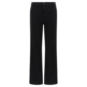 Mother Denim Black Cotton Flared Women's Jeans